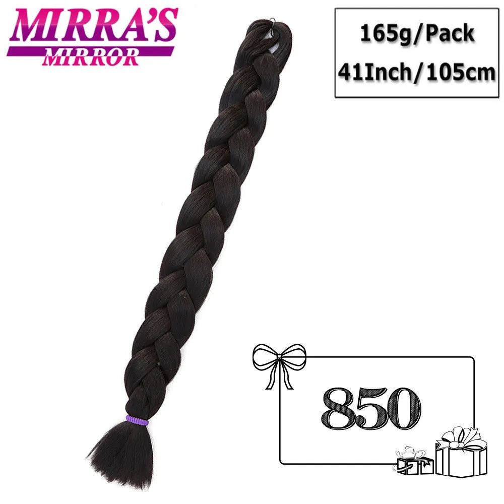 Mirra's Mirror-extensiones de cabello trenzado sintético para trenzas, pelo súper largo Jumbo de 41 pulgadas, 165 g/unid, soporte al por mayor