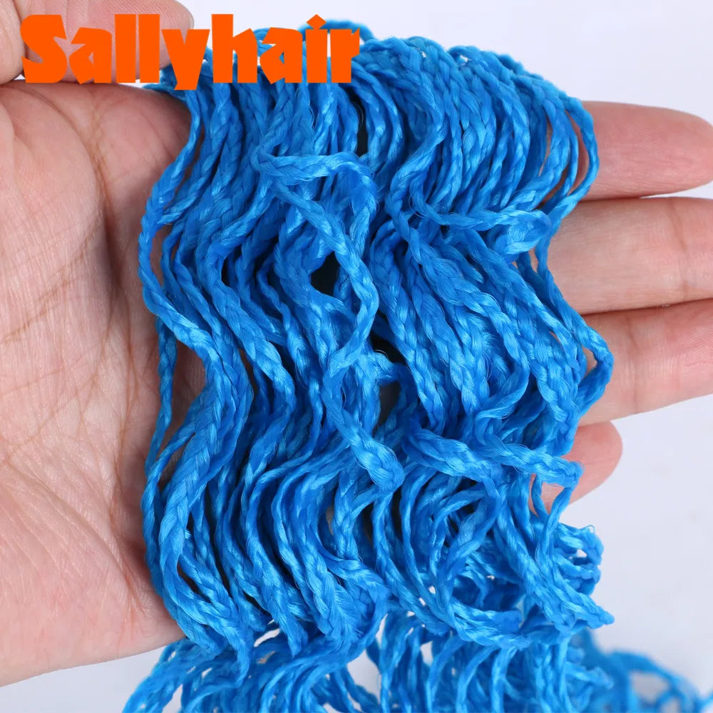 Sallyhair-trenzas sintéticas Zizi Box, trenzas delgadas de ganchillo, cabello Eunice, extensiones de cabello trenzado Zizi de colores, cabello marrón y negro
