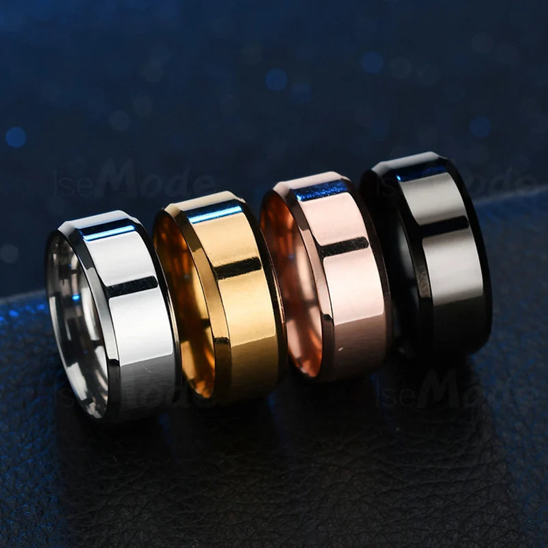 Anillos de boda Auxauxme con nombre personalizado, joyería personalizada con nombre grabado de acero inoxidable y fecha para mujeres y hombres, regalo de joyería de aniversario