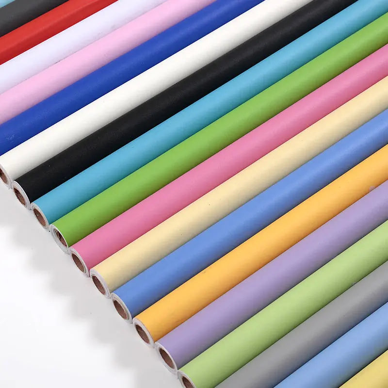 Papel tapiz mate de Color puro de PVC, autoadhesivo para dormitorio, impermeable, pegatina a prueba de humedad, película de renovación para muebles y armarios de escritorio