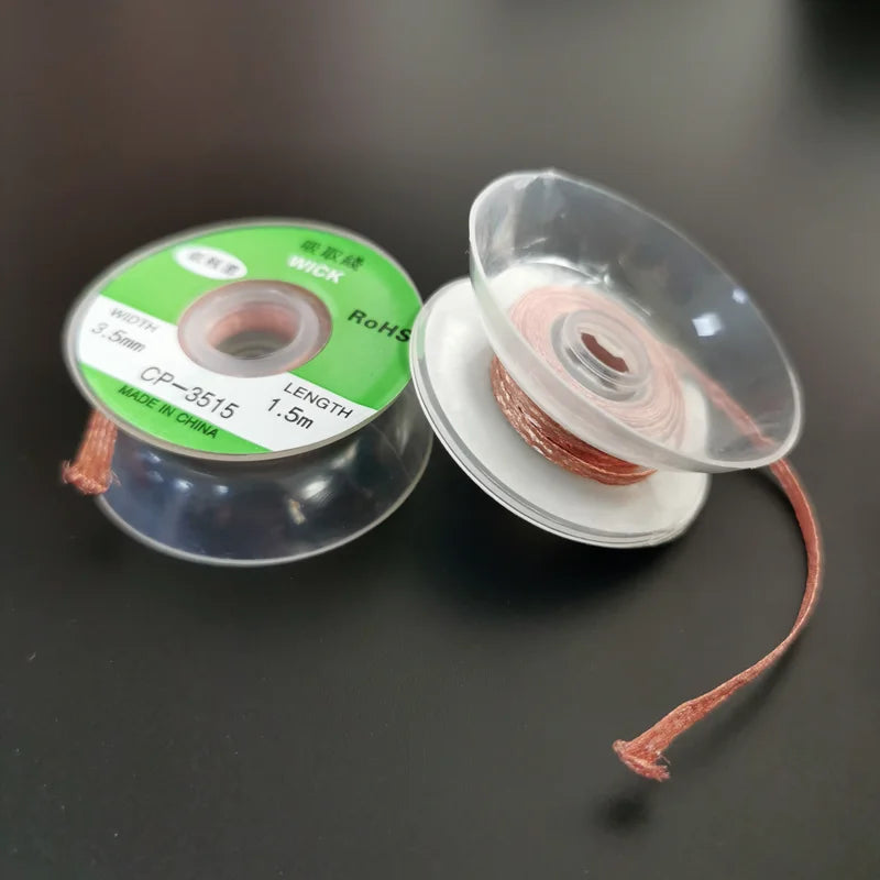 Cables de soldadura de 2,0mm, 3,5mm, 1,5 M, herramienta de reparación de alambre de mecha, removedor de soldadura trenzada, 1 unidad