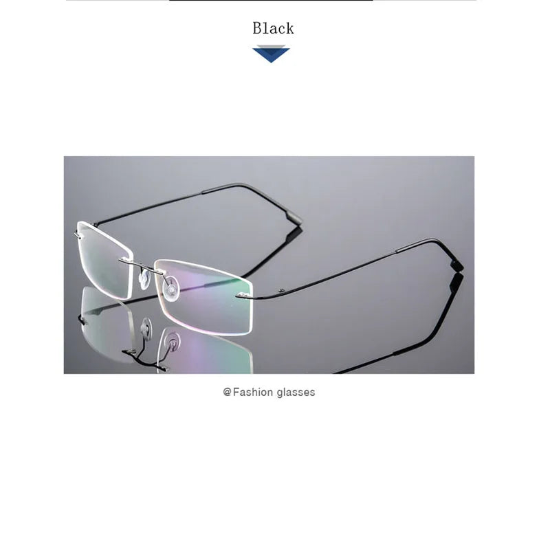 Gafas para miopía sin marco para hombre y mujer, lentes superelásticas con revestimiento verde, montura ultraligera, sin montura, 1,0-1,5-2,0 To-5,5
