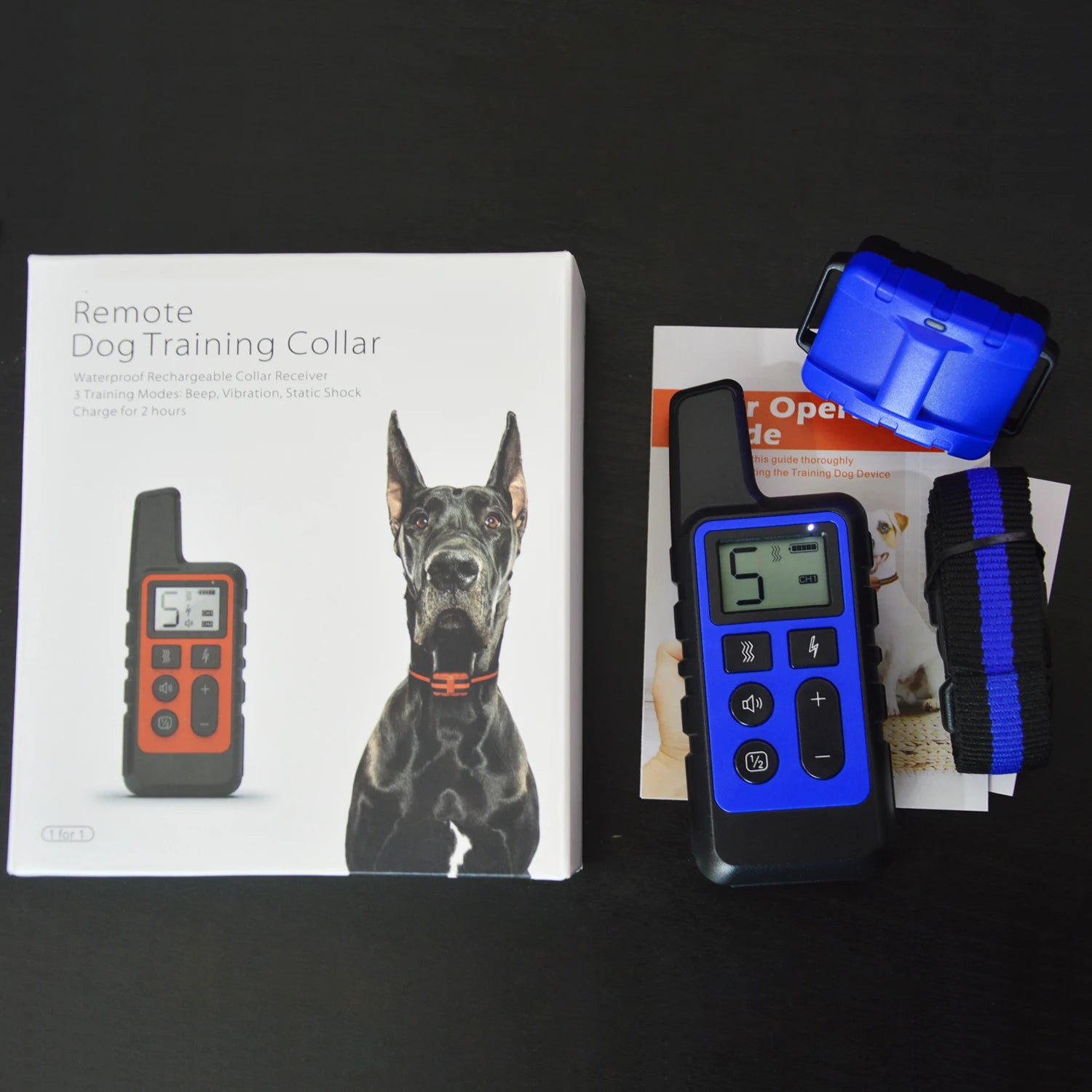 Collar de entrenamiento para perros, tapón de ladridos eléctrico portátil con Control remoto, dispositivo de Entrenamiento de mascotas impermeable con pitido de descarga, 1 ud.