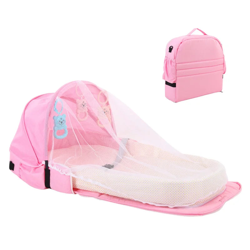Cuna de viaje para bebé con red, tienda plegable para bebé, cuna lavable, cama de viaje biónica, cuna transpirable