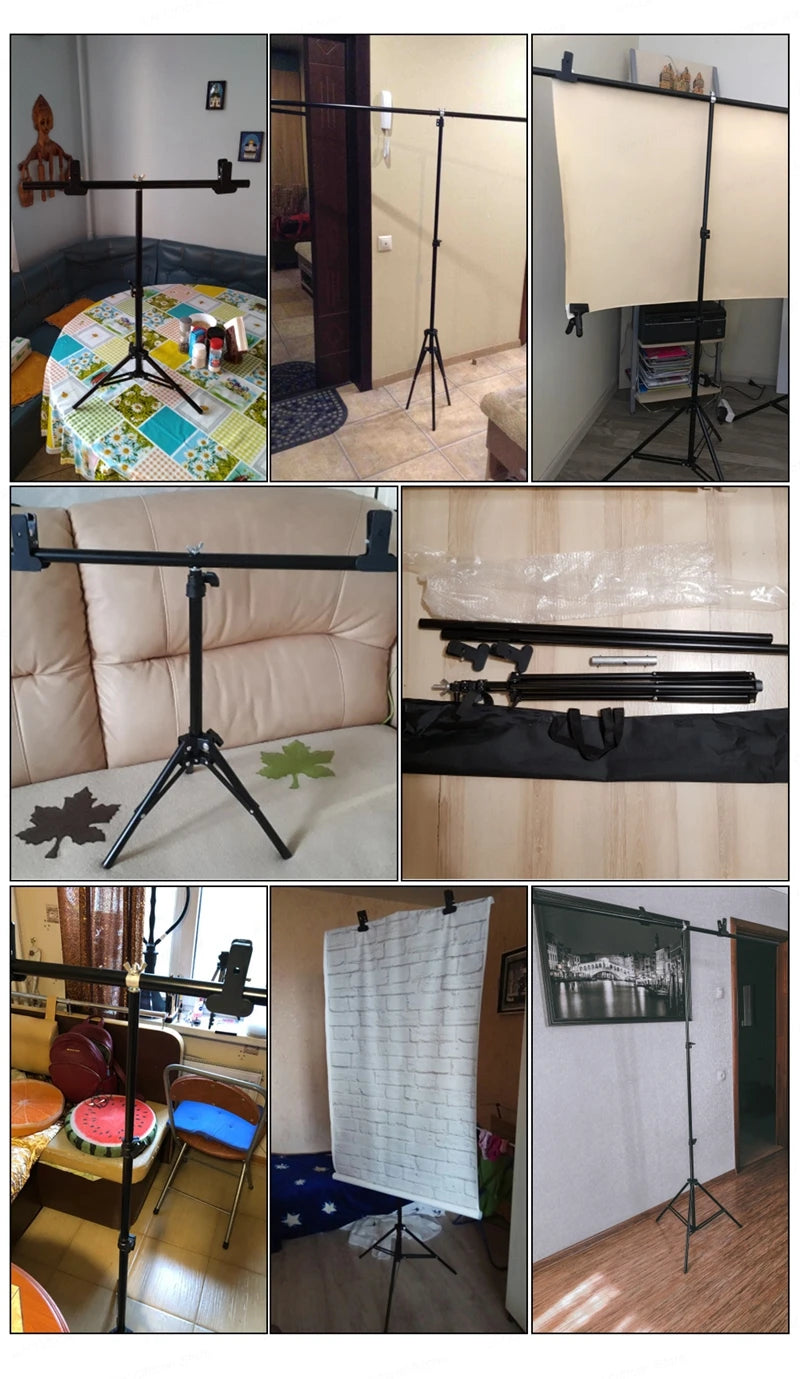 Fotografía en forma de T telón de fondo soporte marco sistema de soporte Kit para estudio fotográfico vídeo Chroma Key pantalla verde con soporte