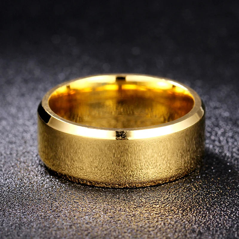 Anillo de joyería con dijes de moda para hombres y mujeres, anillos negros de acero inoxidable, banda de compromiso de boda, espejo de calidad, joyería masculina personalizada