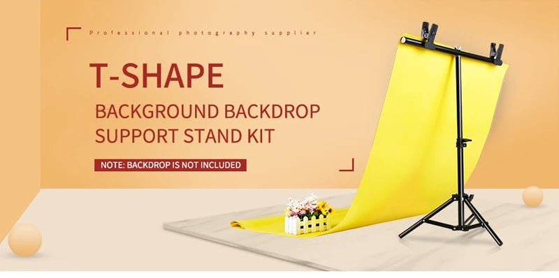 Fotografía en forma de T telón de fondo soporte marco sistema de soporte Kit para estudio fotográfico vídeo Chroma Key pantalla verde con soporte