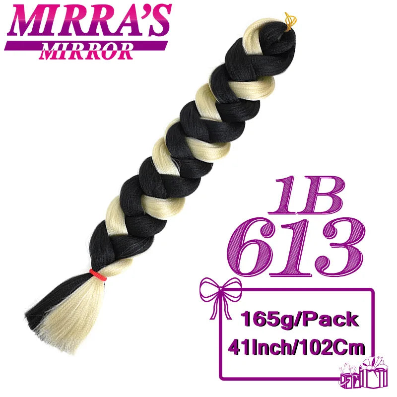 Mirra's Mirror-extensiones de cabello trenzado sintético para trenzas, pelo súper largo Jumbo de 41 pulgadas, 165 g/unid, soporte al por mayor