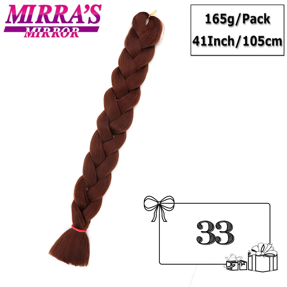 Mirra's Mirror-extensiones de cabello trenzado sintético para trenzas, pelo súper largo Jumbo de 41 pulgadas, 165 g/unid, soporte al por mayor