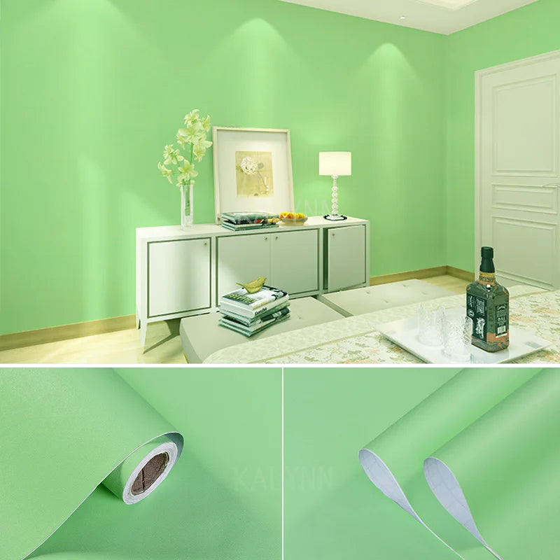 Papel tapiz impermeable de Color sólido, autoadhesivo para habitación, armario blanco y negro, pegatina de pared mate para muebles de cocina, ancho personalizable