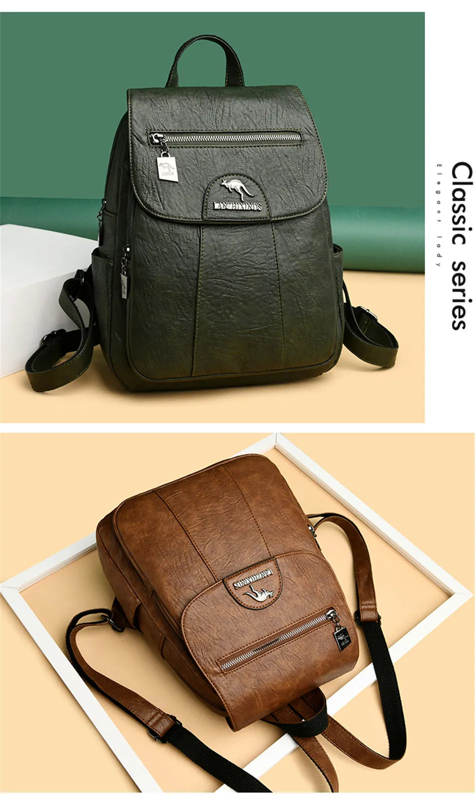 Mochila De cuero suave para mujer, bolso escolar de gran capacidad, de alta calidad, para viaje y ocio, 6 colores, color negro, novedad de 2024