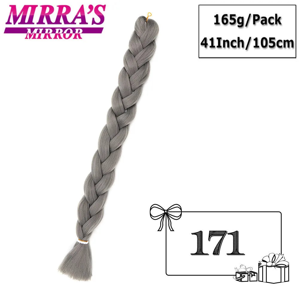 Mirra's Mirror-extensiones de cabello trenzado sintético para trenzas, pelo súper largo Jumbo de 41 pulgadas, 165 g/unid, soporte al por mayor