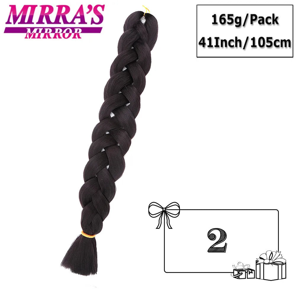 Mirra's Mirror-extensiones de cabello trenzado sintético para trenzas, pelo súper largo Jumbo de 41 pulgadas, 165 g/unid, soporte al por mayor