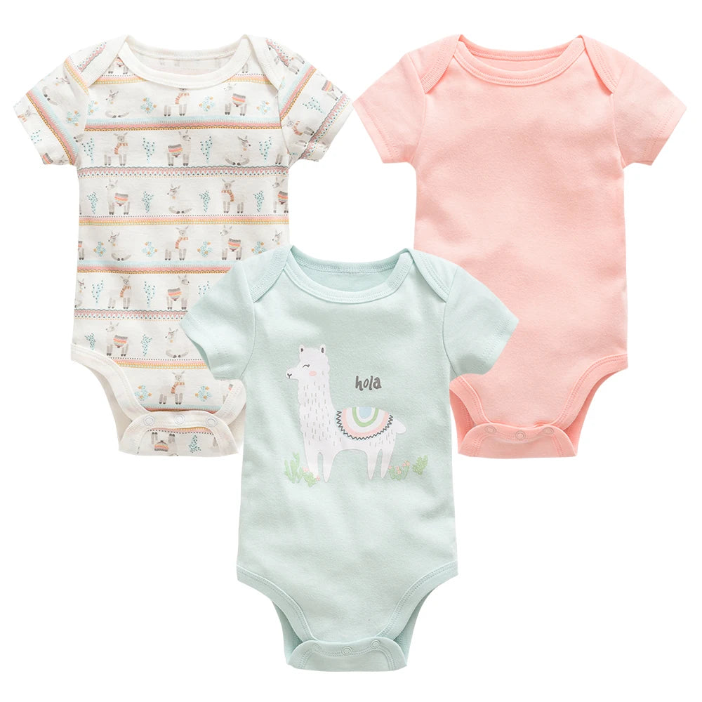 Kavkas, monos para niñas, 6/3 unidades/lote, ropa de algodón de verano para bebés, ropa de manga corta para recién nacidos, ropa para bebés de 0 a 3 meses