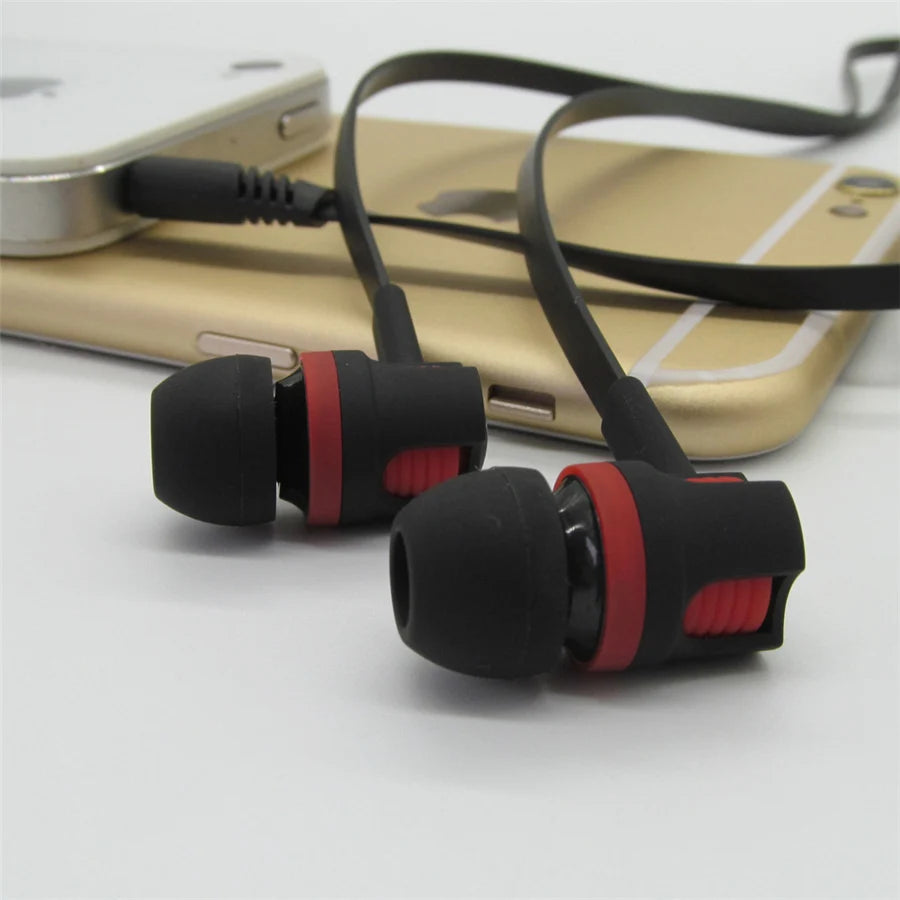 Auriculares Extra Bass con cable, auriculares de 3,5mm con micrófono, estilo fideos, auriculares deportivosки para Samsung
