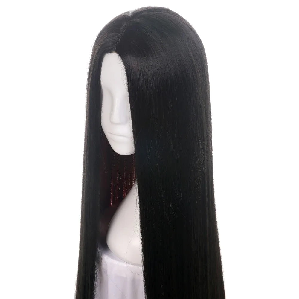 Ccutoo-Peluca de Cosplay de Land of the Lustrous Bort, pelo sintético superlargo y liso, color negro y rojo, 150cm, para fiesta