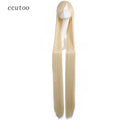 Ccutoo 150 cm Rubio Largo Recto Pelo Sintético Cosplay Pelucas Completas Perrque para la Fiesta de Halloween de las Mujeres