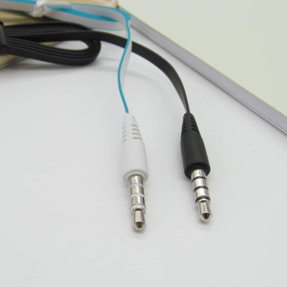 Auriculares Extra Bass con cable, auriculares de 3,5mm con micrófono, estilo fideos, auriculares deportivosки para Samsung