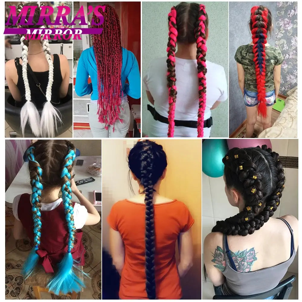 Mirra's Mirror-extensiones de cabello trenzado sintético para trenzas, pelo súper largo Jumbo de 41 pulgadas, 165 g/unid, soporte al por mayor