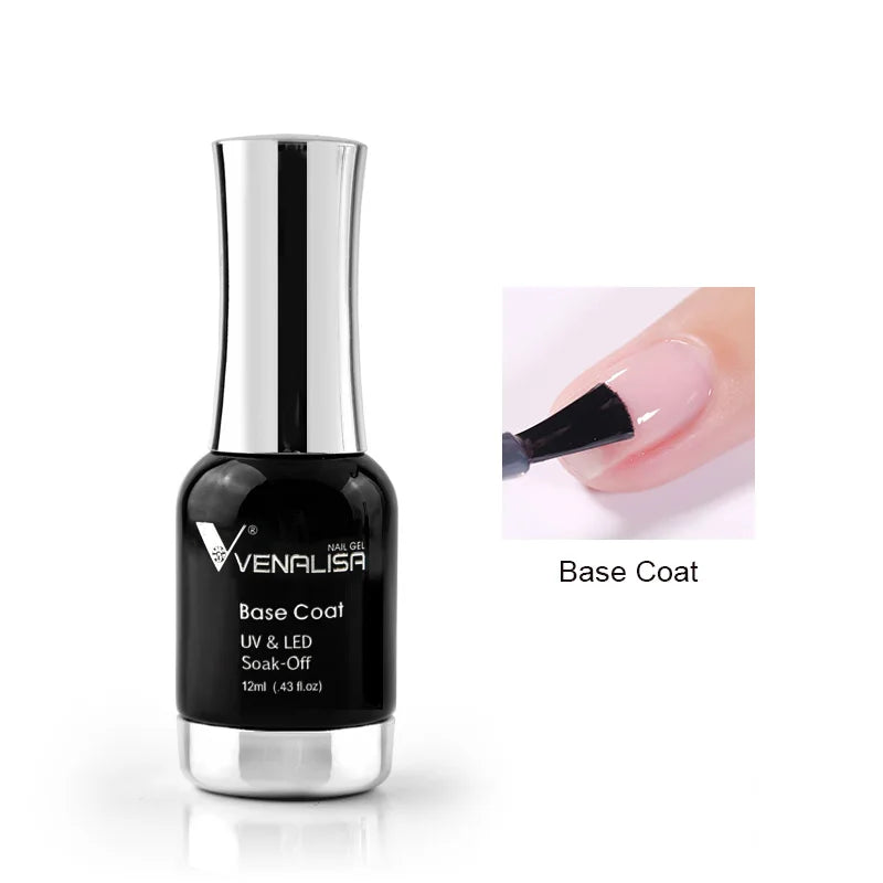 Venalisa-esmalte de Gel con purpurina, laca de Gel UV LED para manicura de uñas, autonivelante, supertextura, capa superior templada Nowipe, 12ml