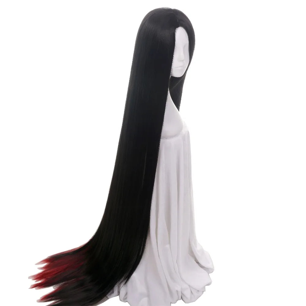 Ccutoo-Peluca de Cosplay de Land of the Lustrous Bort, pelo sintético superlargo y liso, color negro y rojo, 150cm, para fiesta