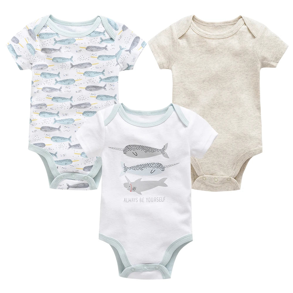 Kavkas, monos para niñas, 6/3 unidades/lote, ropa de algodón de verano para bebés, ropa de manga corta para recién nacidos, ropa para bebés de 0 a 3 meses