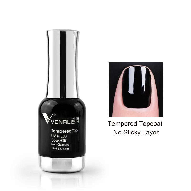 Venalisa-esmalte de Gel con purpurina, laca de Gel UV LED para manicura de uñas, autonivelante, supertextura, capa superior templada Nowipe, 12ml