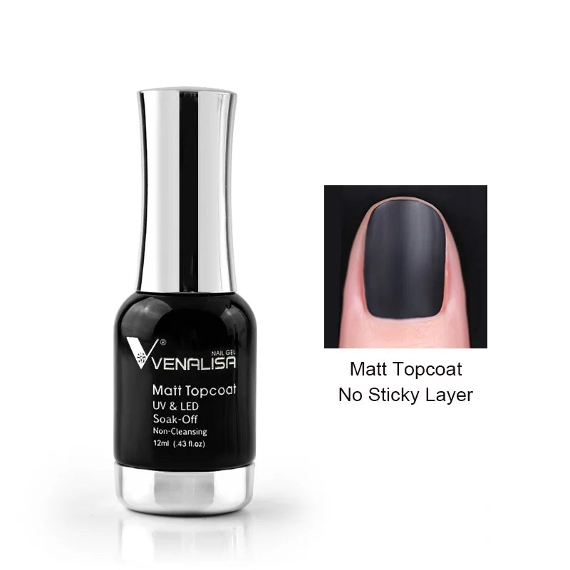 Venalisa-esmalte de Gel con purpurina, laca de Gel UV LED para manicura de uñas, autonivelante, supertextura, capa superior templada Nowipe, 12ml