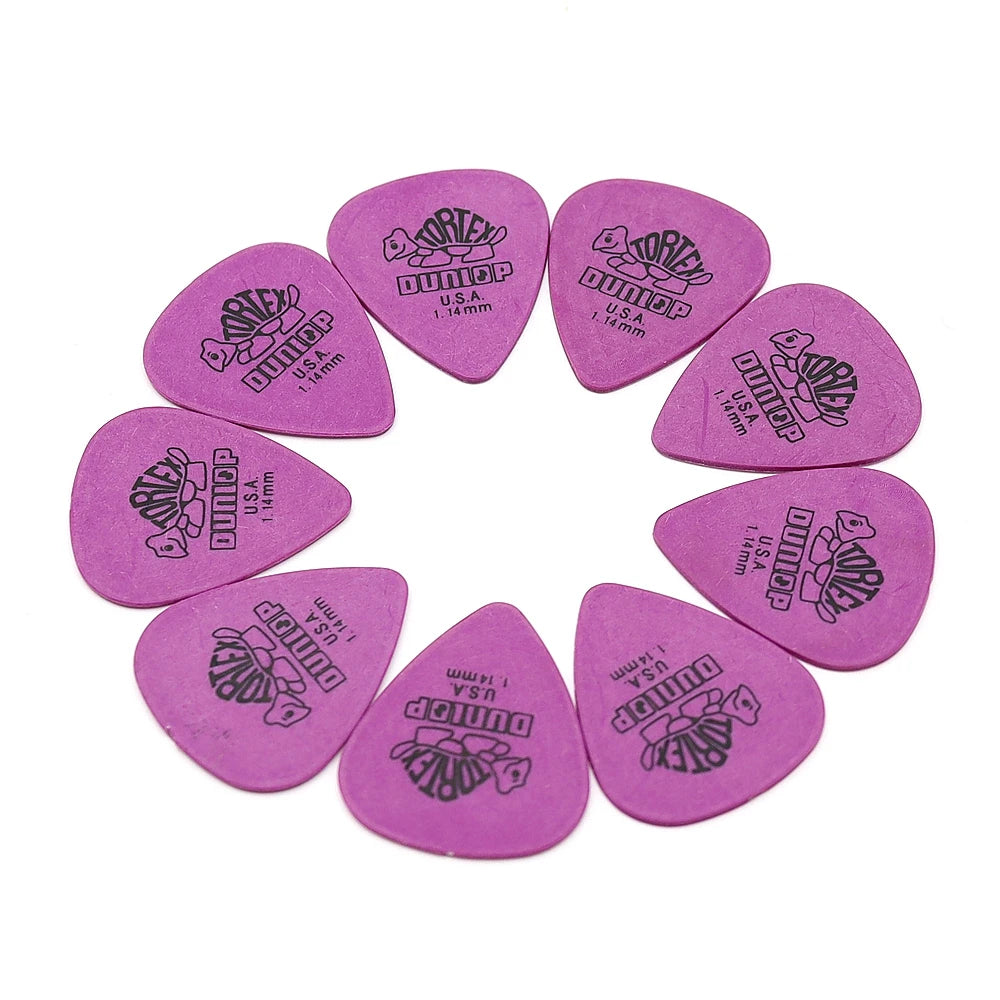 10 Uds. De púas de guitarra Dunlop, piezas de guitarra eléctrica, accesorios de púas, 6 tipos de púas de espesor