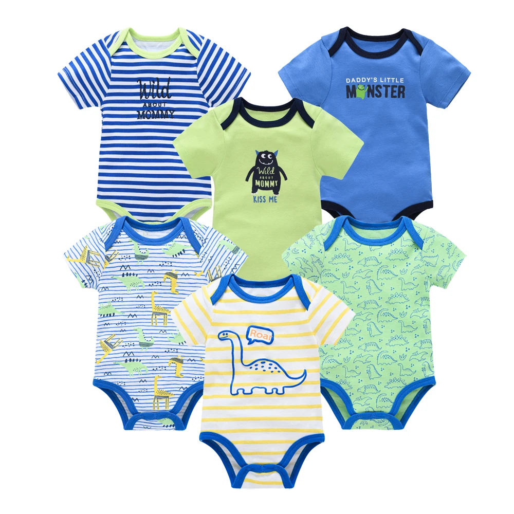 Kavkas, monos para niñas, 6/3 unidades/lote, ropa de algodón de verano para bebés, ropa de manga corta para recién nacidos, ropa para bebés de 0 a 3 meses