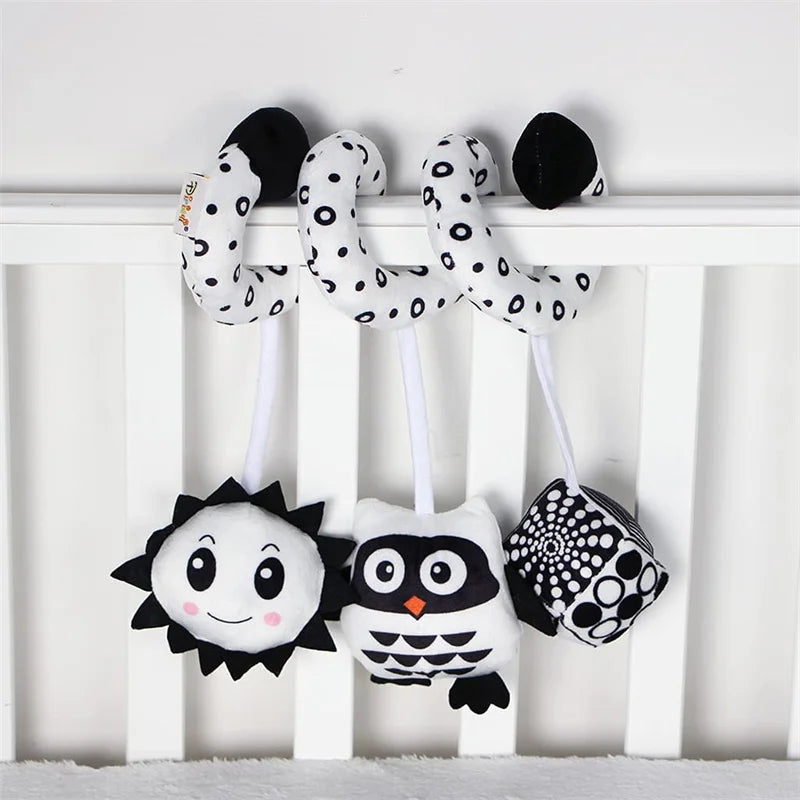 Sonajero de peluche sensorial para bebé, cochecito de juguete, juguetes colgantes móviles musicales, sonajeros móviles para bebés, juegos para recién nacidos de 0 a 6 y 12 meses