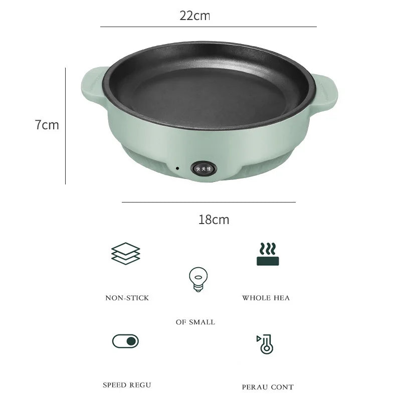 Parrilla eléctrica multifuncional para barbacoa, Mini bandeja cuadrada para hornear eléctrica de 26cm, Wok eléctrico para panqueques y carne, bandeja para freír de cocina