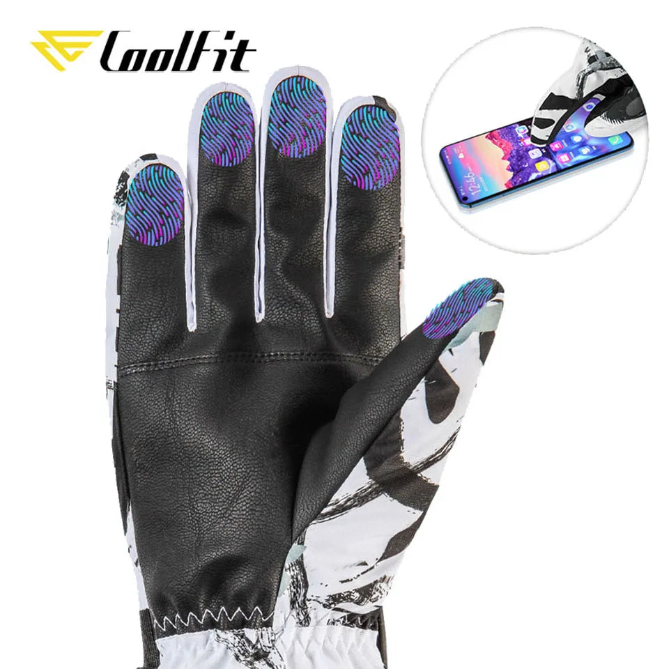 CoolFit hombres mujeres guantes de esquí ultraligeros impermeables guantes cálidos de invierno guantes de Snowboard motociclismo nieve guantes impermeables