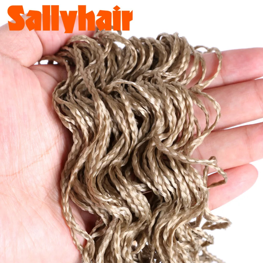 Sallyhair-trenzas sintéticas Zizi Box, trenzas delgadas de ganchillo, cabello Eunice, extensiones de cabello trenzado Zizi de colores, cabello marrón y negro