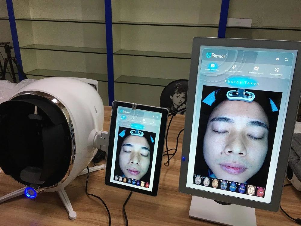 Escáner de piel 3D, analizador Facial, máquina de Monitor, espejo mágico, prueba portátil, Detector en inglés, análisis de prueba de cámara Facial