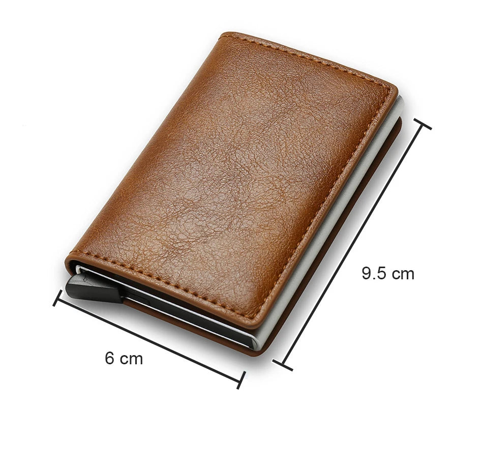 Cartera de aluminio Rfid para hombre, tarjeteros, monedero de fibra de carbono para hombre, cartera inteligente delgada de negocios, tarjetero de crédito, funda, soporte para notas
