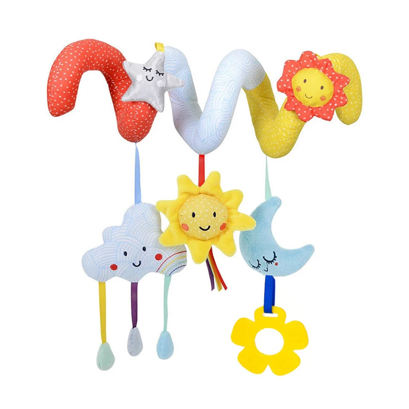 Sonajero de peluche sensorial para bebé, cochecito de juguete, juguetes colgantes móviles musicales, sonajeros móviles para bebés, juegos para recién nacidos de 0 a 6 y 12 meses
