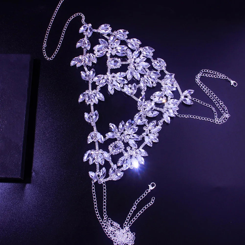 StoneFans máscara de diamantes de imitación de flores de cristal de fiesta de diseñador, joyería de Mascarada, máscara decorativa de lujo para diseño de cara, regalos para mujeres
