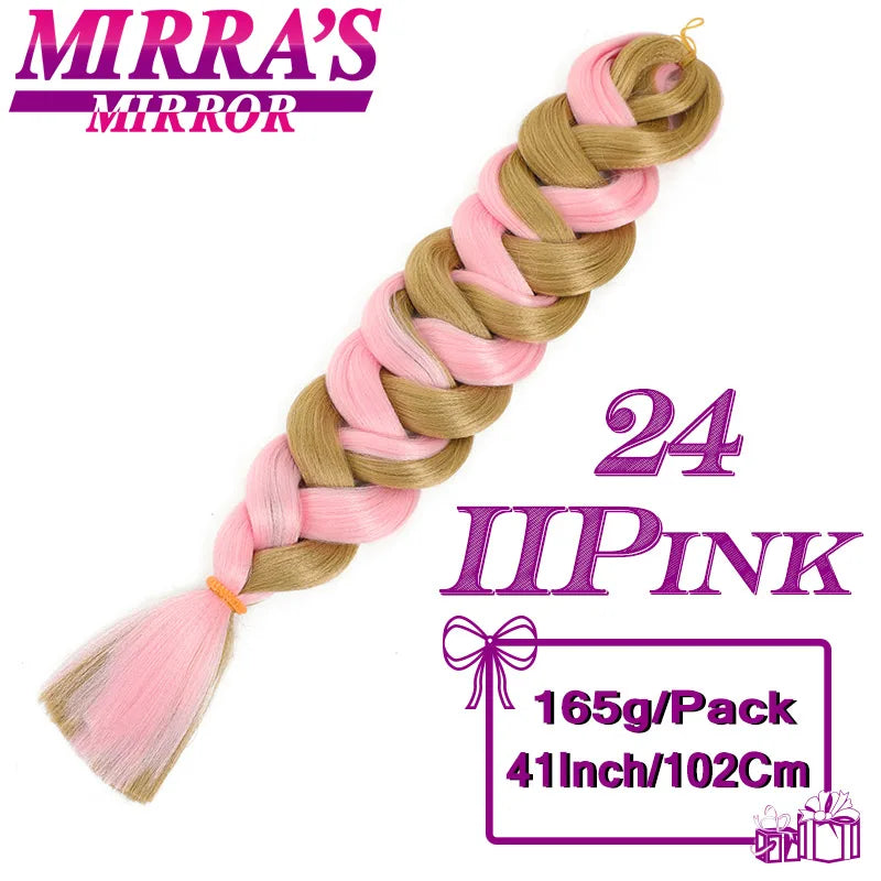 Mirra's Mirror-extensiones de cabello trenzado sintético para trenzas, pelo súper largo Jumbo de 41 pulgadas, 165 g/unid, soporte al por mayor