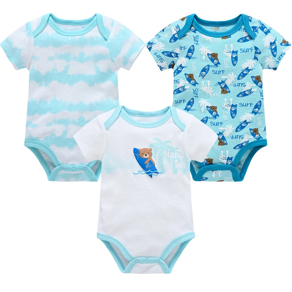 Kavkas, monos para niñas, 6/3 unidades/lote, ropa de algodón de verano para bebés, ropa de manga corta para recién nacidos, ropa para bebés de 0 a 3 meses