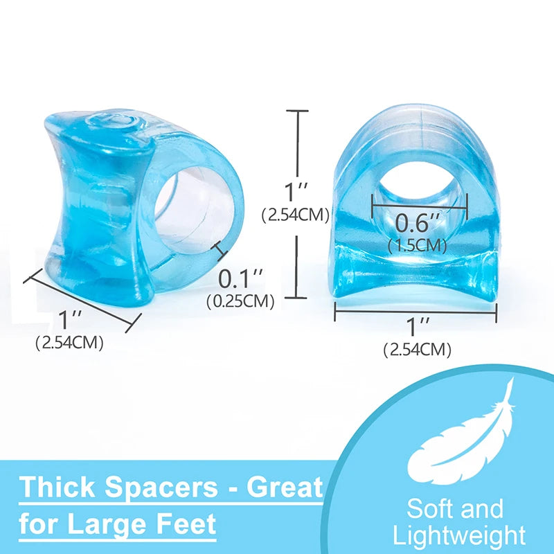 Separador de dedos de los pies de Gel azul, herramienta para el cuidado de los pies, alisador de juanetes de silicona, Protector de juanete Hallux Valgus, alineación, 2 uds.