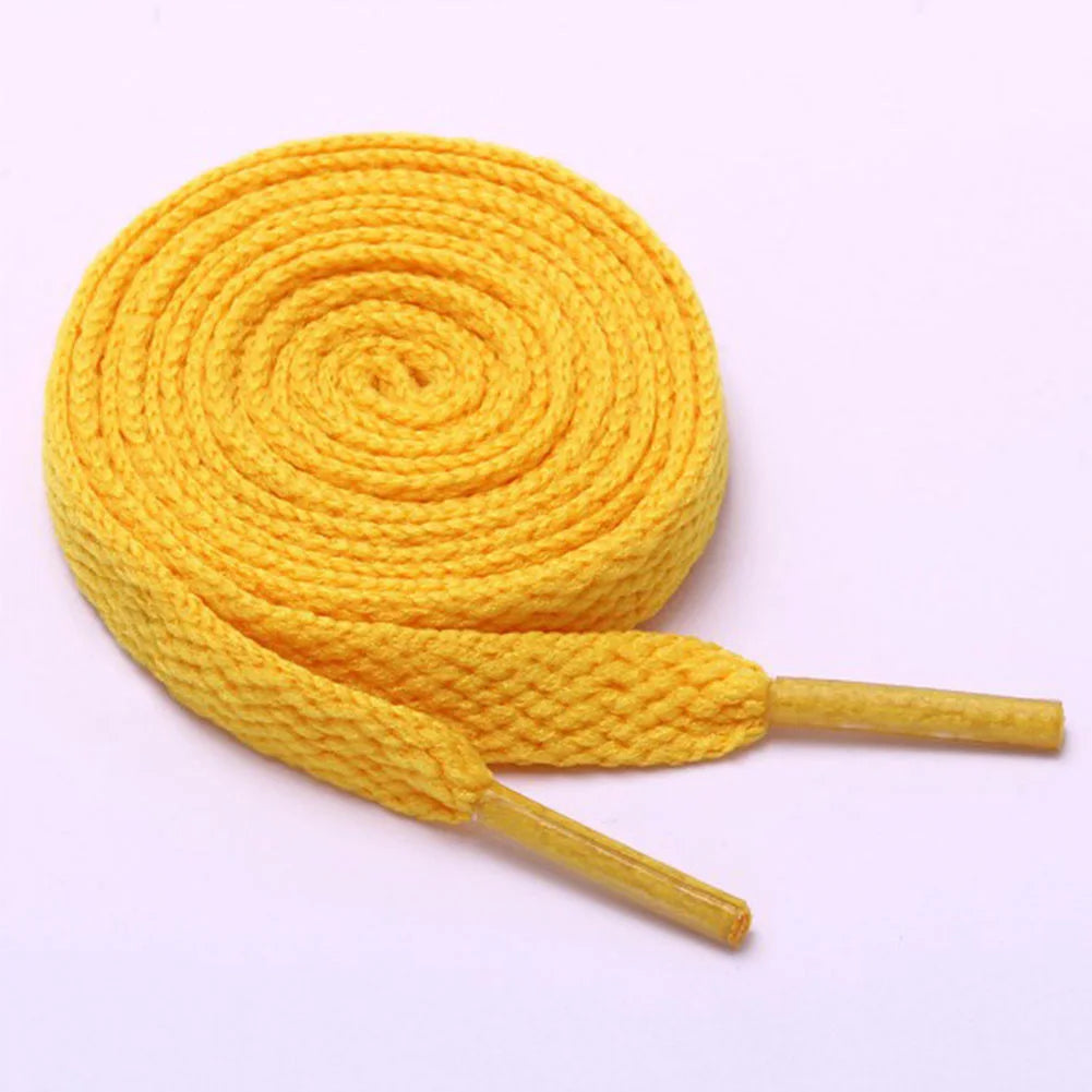 1 par de cordones de zapatos deportivos informales a la moda, cordones planos sólidos, cordones planos dobles, cordones de poliéster de alta calidad, 15 colores