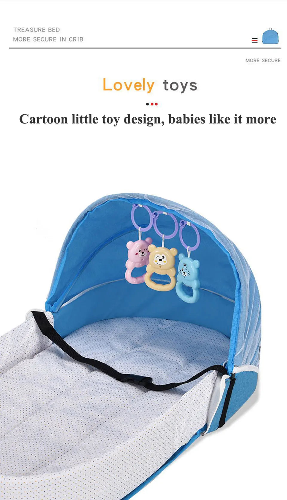 Nido de bebé de viaje multifunción, cuna portátil, plegable, para dormir, con Mosquito