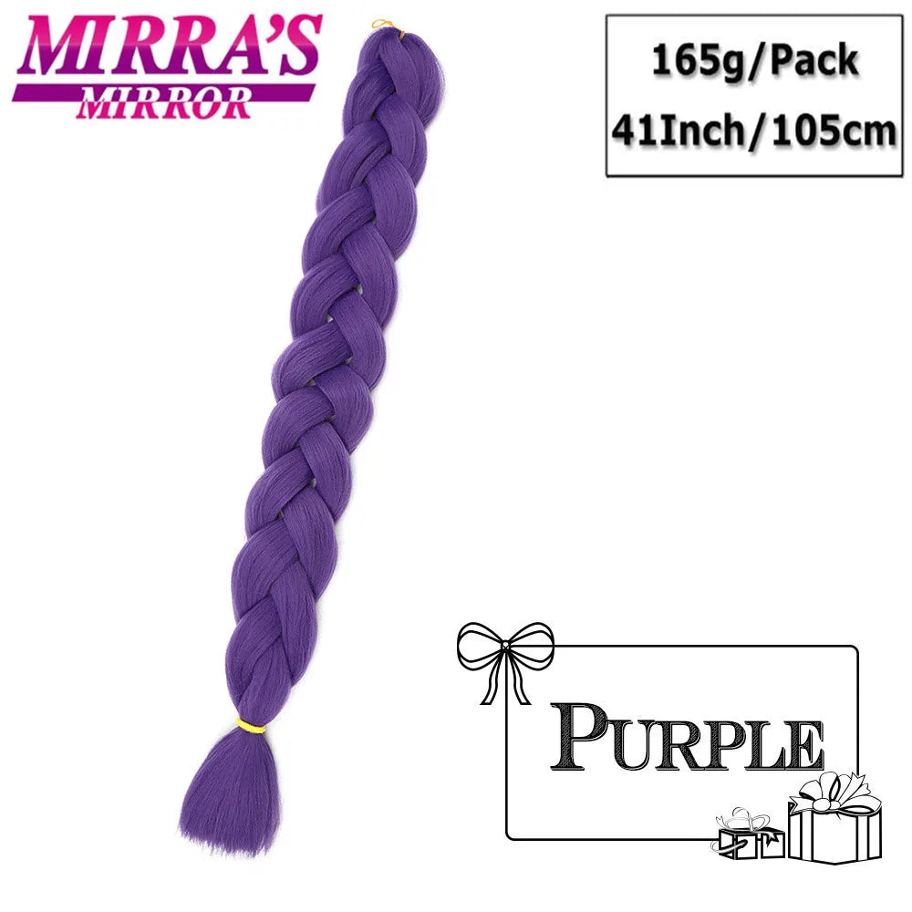 Mirra's Mirror-extensiones de cabello trenzado sintético para trenzas, pelo súper largo Jumbo de 41 pulgadas, 165 g/unid, soporte al por mayor