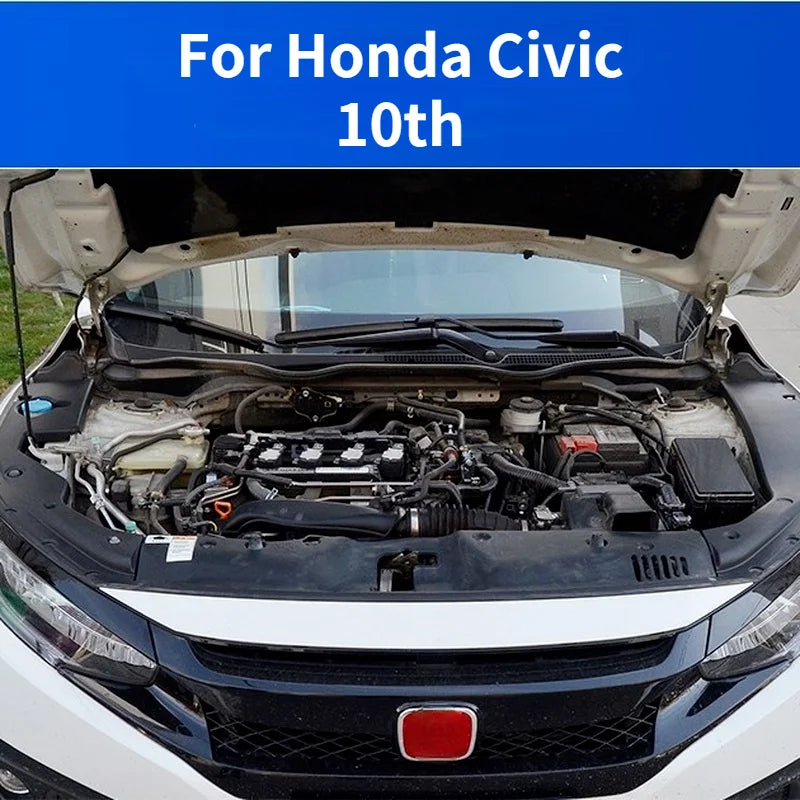 Cubierta de guardabarros del compartimento del motor, accesorios de decoración a prueba de polvo, ABS, para Honda Civic 10, 2016 +