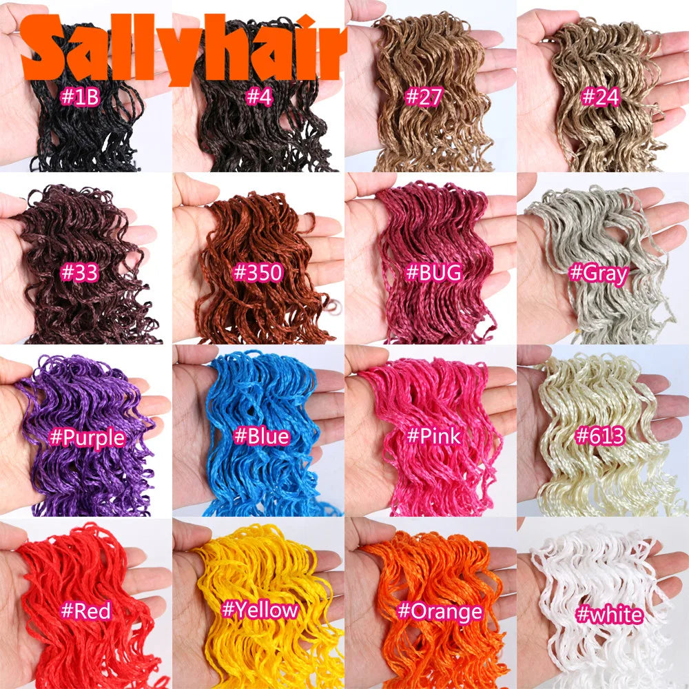 Sallyhair-trenzas sintéticas Zizi Box, trenzas delgadas de ganchillo, cabello Eunice, extensiones de cabello trenzado Zizi de colores, cabello marrón y negro
