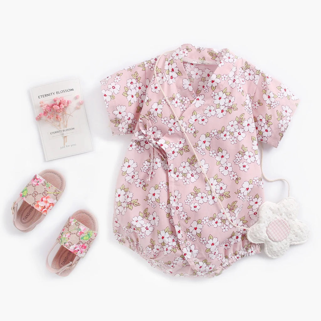 Sanlutoz-monos florales para niñas, ropa de algodón para bebés, monos bonitos para bebés recién nacidos, manga corta