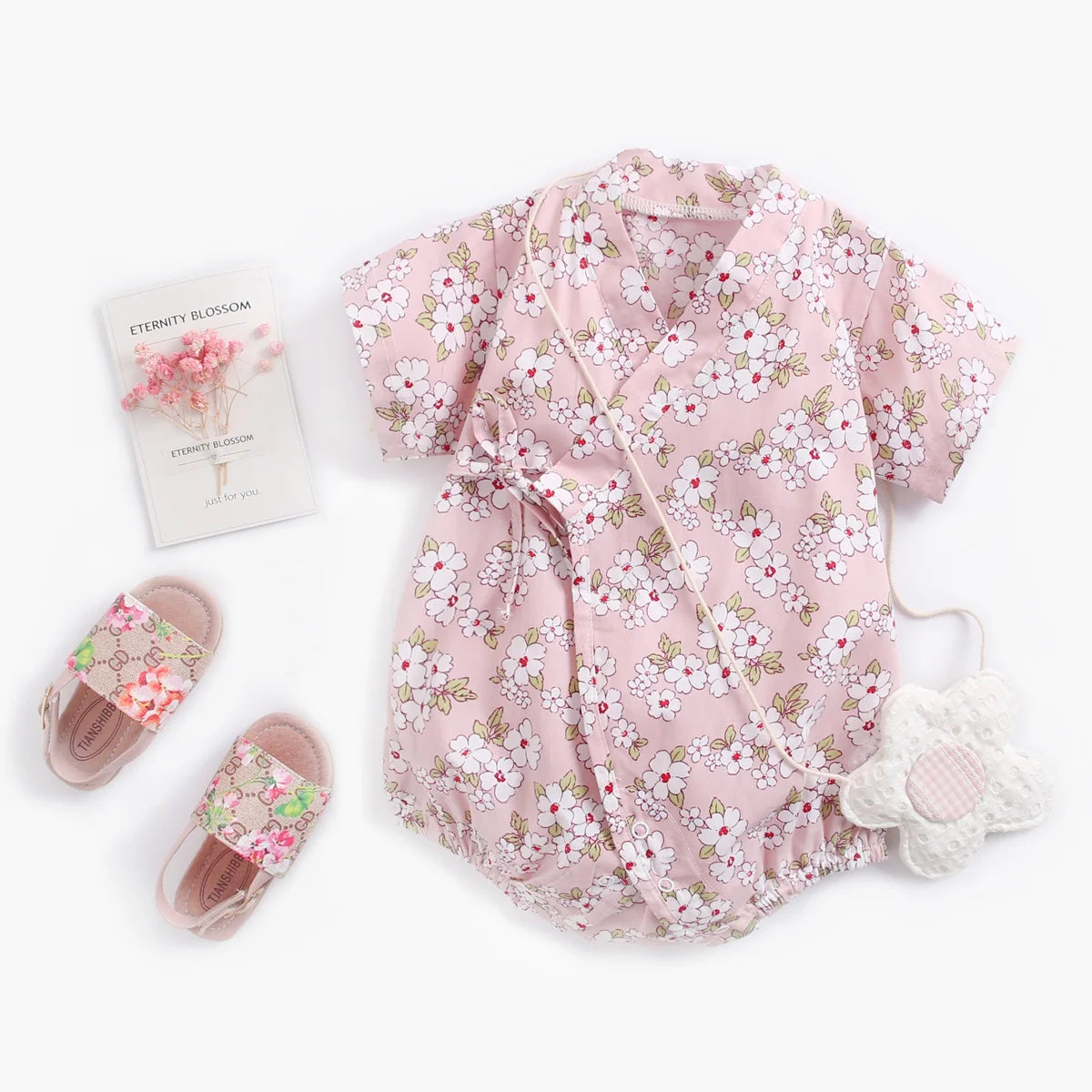 Sanlutoz-monos florales para niñas, ropa de algodón para bebés, monos bonitos para bebés recién nacidos, manga corta
