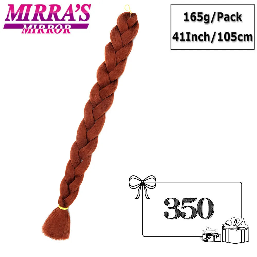 Mirra's Mirror-extensiones de cabello trenzado sintético para trenzas, pelo súper largo Jumbo de 41 pulgadas, 165 g/unid, soporte al por mayor
