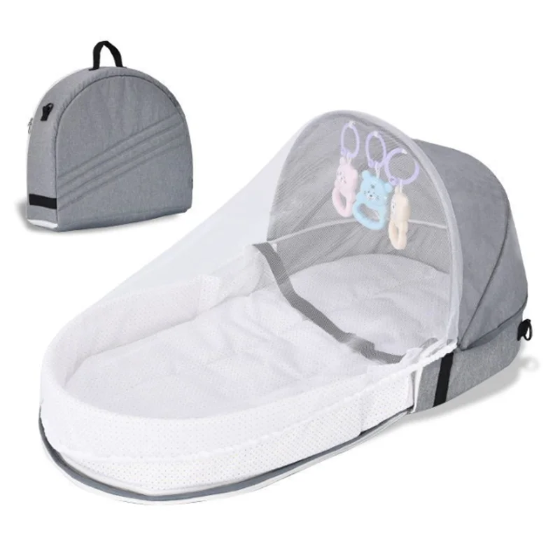 Cuna de viaje para bebé con red, tienda plegable para bebé, cuna lavable, cama de viaje biónica, cuna transpirable